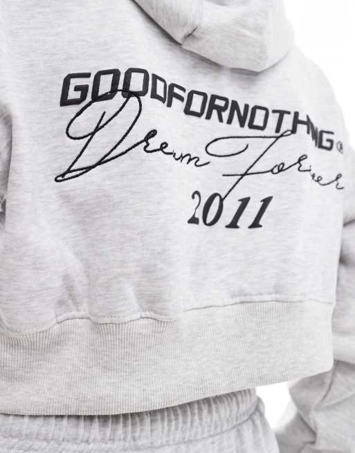 Good For Nothing – Kapuzenjacke in Kalkgrau mit Reißverschluss, Kombiteil, 3 von 4