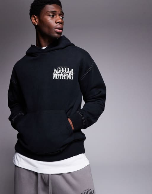 Good For Nothing – Kapuzenpullover in Schwarz mit Rückenprint , 2 von 4