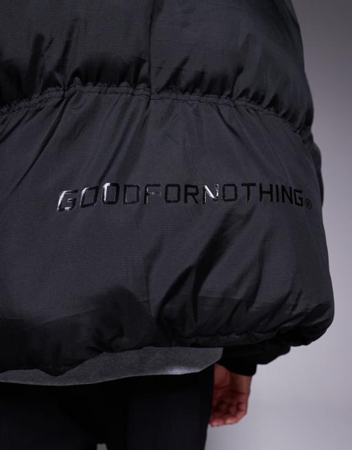 Good For Nothing – Kastig geschnittene Oversize-Steppjacke in Schwarz, 5 von 5
