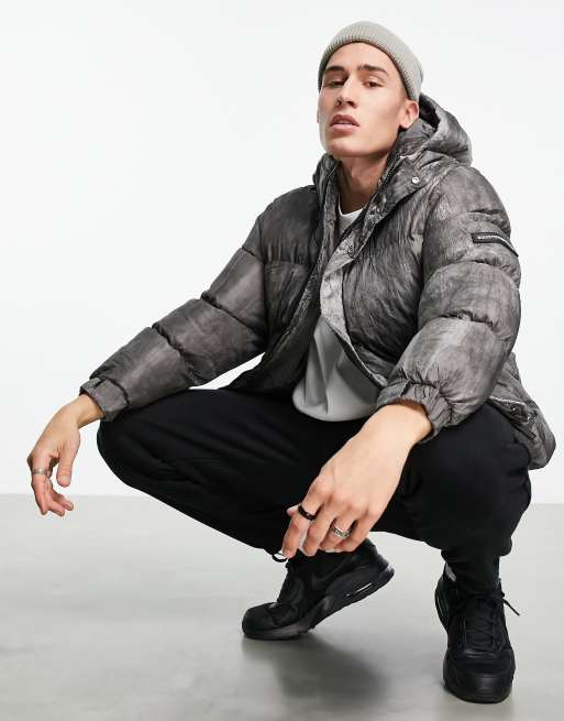 Good For Nothing – Kastige Steppjacke mit grauem Pigmentmuster