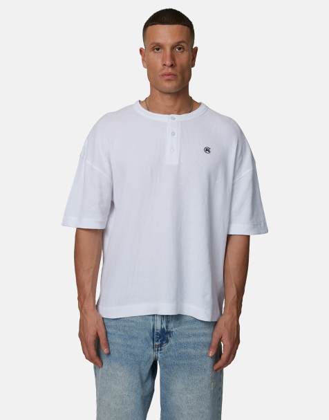 Good For Nothing – Kastiges T-Shirt in Weiß mit Grafik und Waffelstruktur - view 1