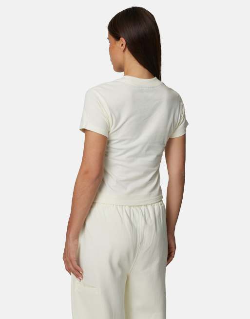 Good For Nothing – Knapp geschnittenes Baumwoll-T-Shirt in Weiß mit Monogramm, 3 von 4