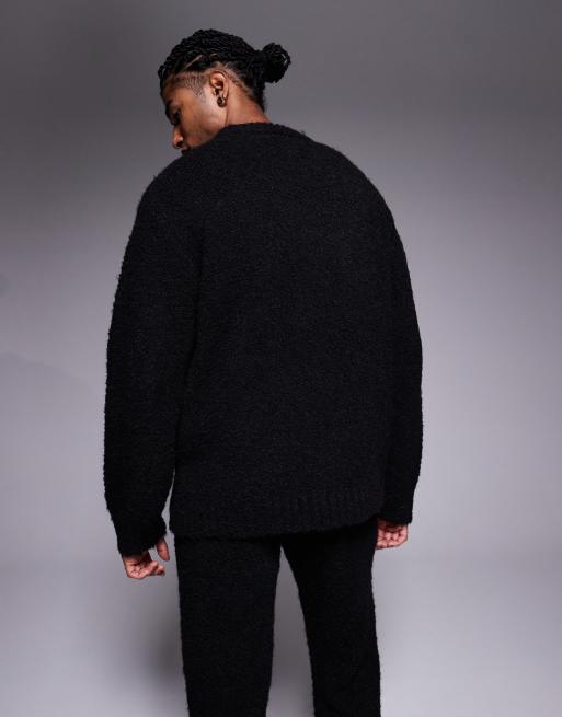 Good For Nothing knit boucle sweater in black - part of a set, 3 of 5