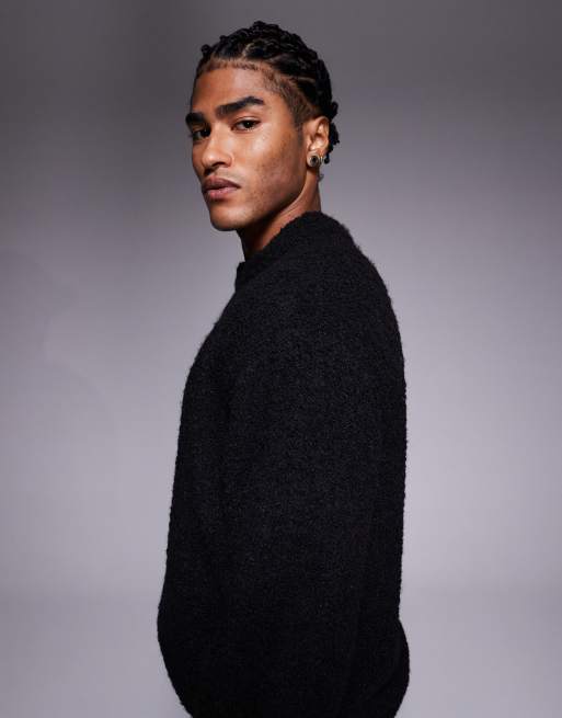 Good For Nothing knit boucle sweater in black - part of a set, 4 of 5