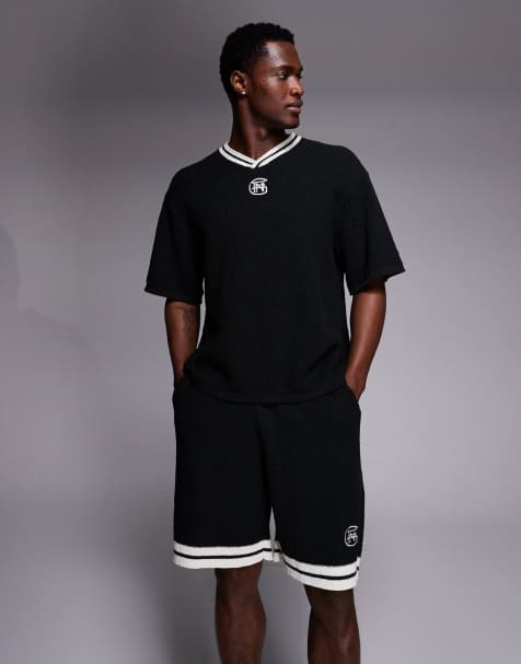 Good For Nothing knit shorts in black - part of a set - view 1