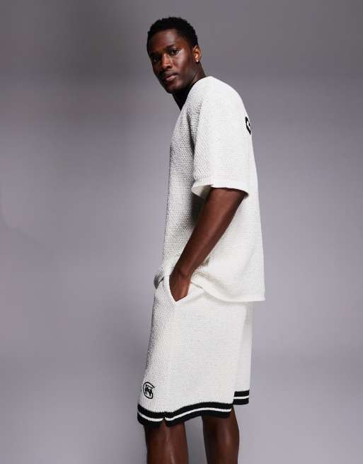 Good For Nothing knit shorts in off white - part of a set, 3 of 5