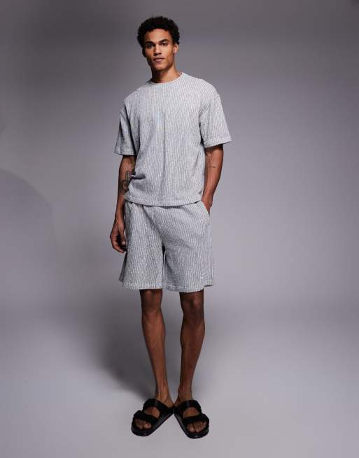 Good For Nothing knitted boxy oversized t-shirt in grey stripe (part of a set), 2 of 5