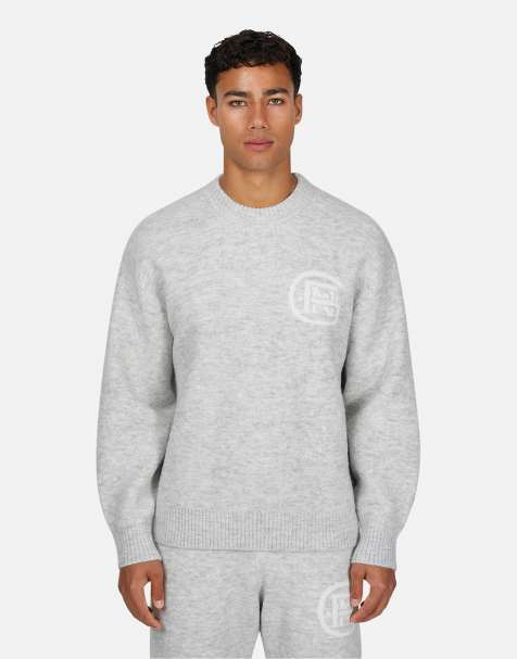 Good For Nothing Knitted crew neck sweatshirt in grey - view 1