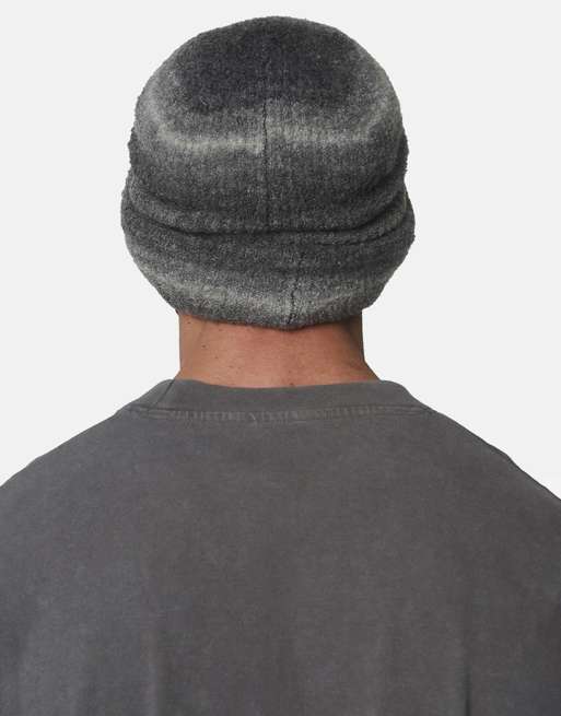 Good For Nothing Knitted emblem gradient beanie hat in grey, 2 of 5