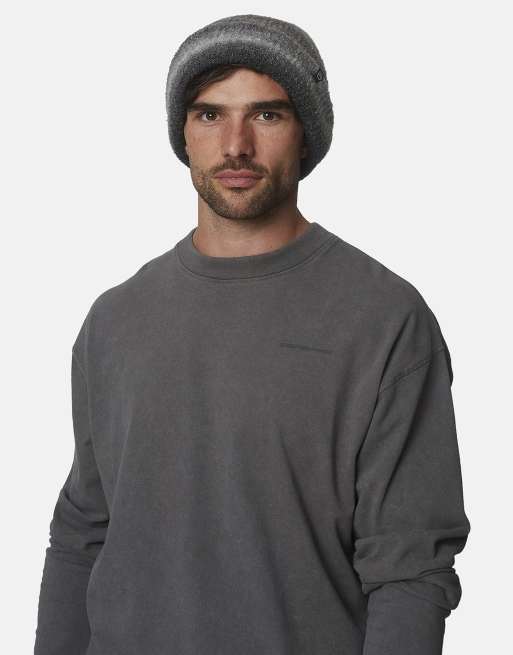 Good For Nothing Knitted emblem gradient beanie hat in grey, 5 of 5