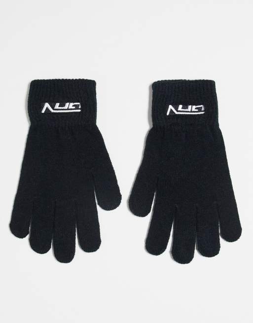 Good For Nothing knitted gloves in black