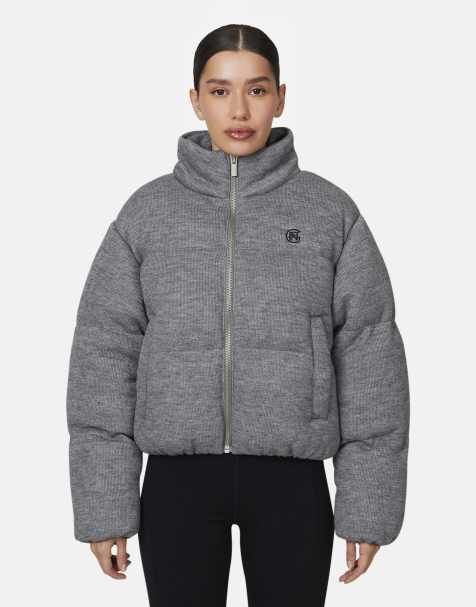 Good For Nothing Knitted padded jacket in grey