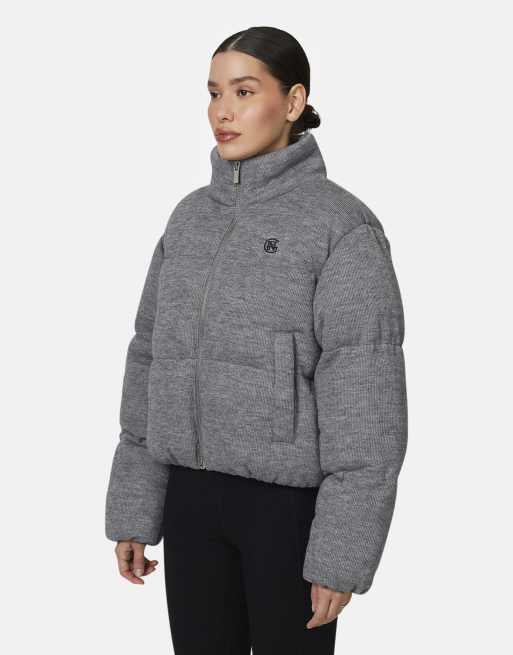 Good For Nothing Knitted padded jacket in grey, 3 of 3