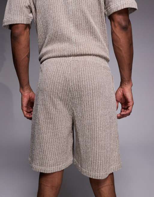 Good For Nothing knitted shorts in brown stripe (part of a set), 5 of 5