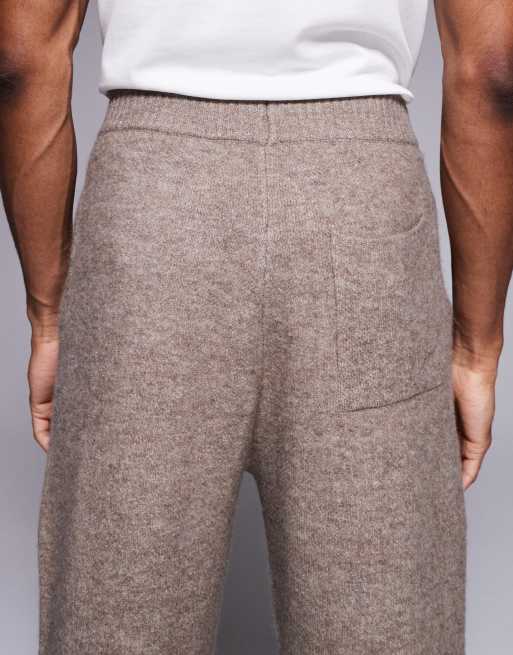 Good For Nothing knitted straight leg joggers in beige with emblem print, 4 of 5