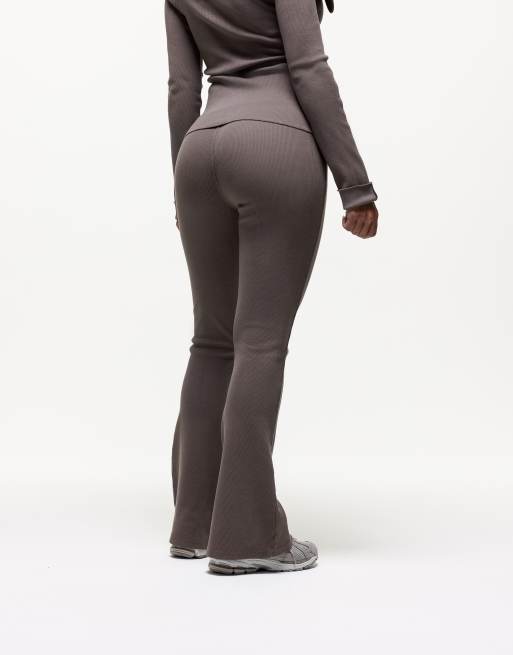 Good For Nothing - Leggings marroni a zampa incrociati a coste, 2 di 5
