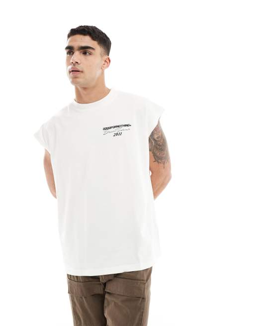 Good For Nothing – Locker geschnittenes Trägershirt in gebrochenem Weiß mit „Forever“-Print
