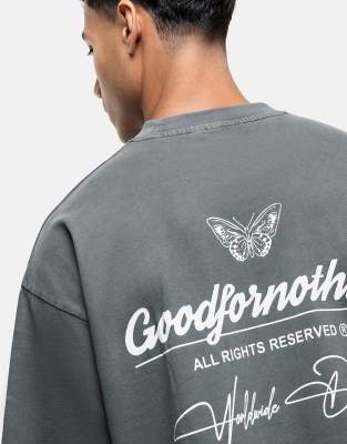 Good For Nothing Logo Graphic Back Print T-shirt In Black