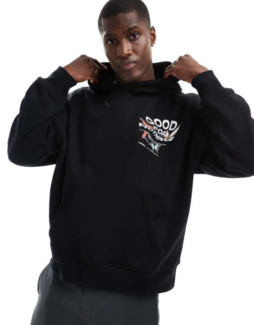 Good For Nothing logo print hoodie in black ASOS