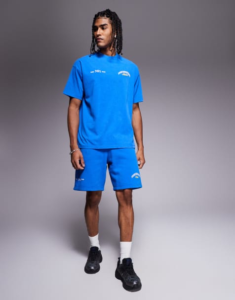 Good For Nothing logo shorts in blue - part of a set - view 1