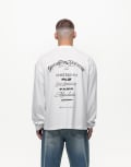 [Good For Nothing] Good For Nothing long sleeve t-shirt with back print in off white S Off White