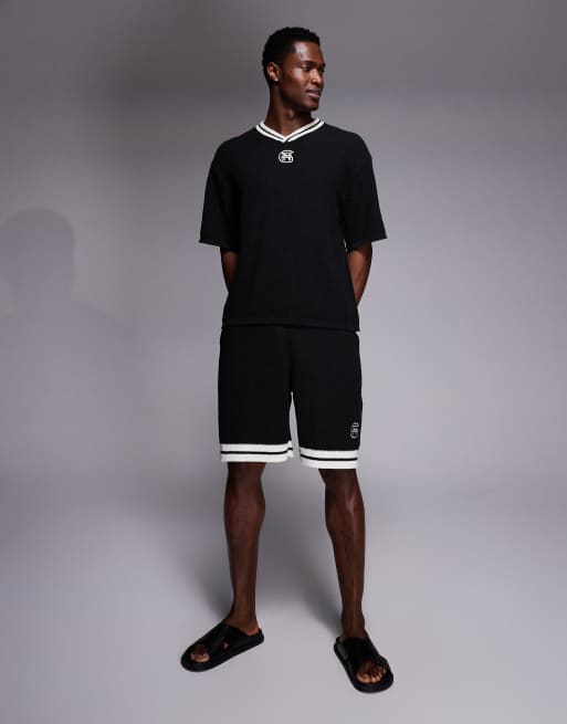 Good For Nothing - Maillot de hockey d'ensemble oversize en maille avec broderies au dos - Noir, 2 de 5