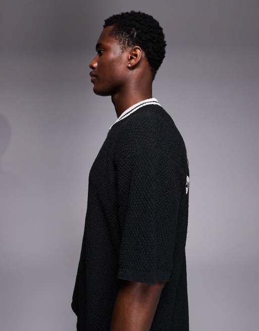 Good For Nothing - Maillot de hockey d'ensemble oversize en maille avec broderies au dos - Noir, 4 de 5