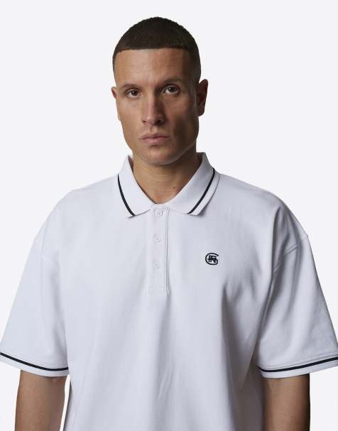 Good For Nothing Monogram short sleeve polo in white - view 1