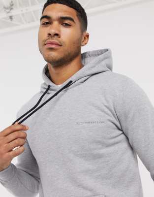 grey muscle fit hoodie