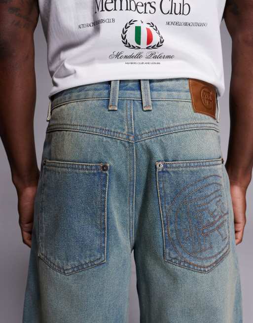 Good For Nothing – Niebieskie luźne jortsy jeansowe w stylu vintage, 4 z 5