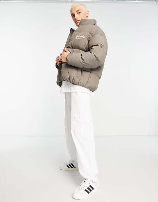 Good for nothing all over print bubble jacket online