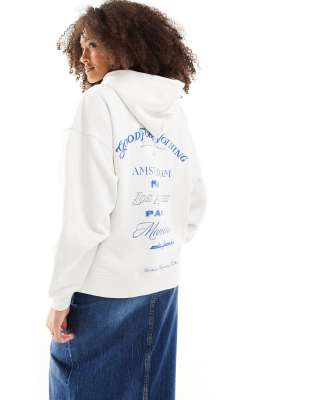 Good For Nothing - Oversize-Kapuzenpullover in gebrochenem Weiß mit Logo