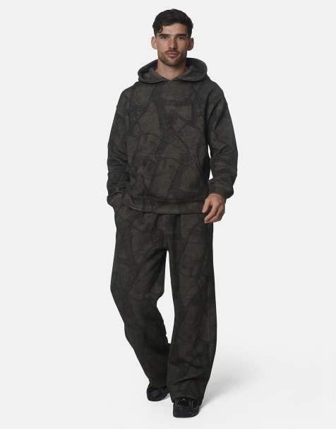 Good For Nothing – Oversize-Set aus Baumwolle mit Kapuzenpullover und Jogginghose mit Military-Muster - view 1