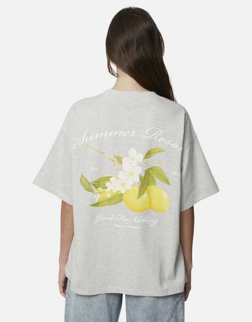 Good For Nothing – Oversize-T-Shirt in Grau mit Grafik, 2 von 4