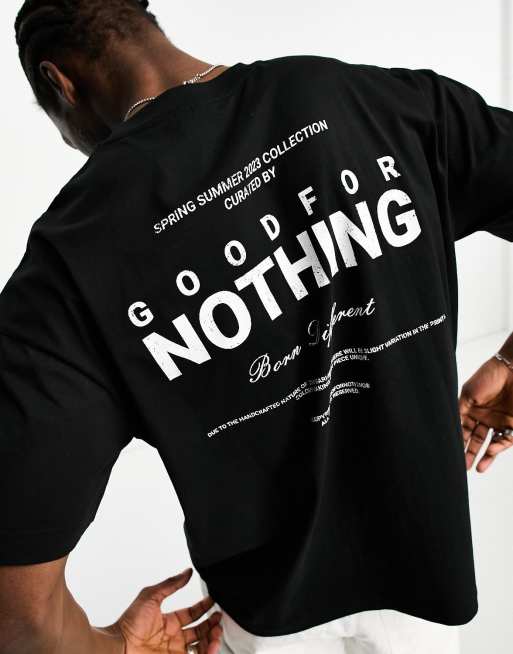 Good For Nothing – Oversize-T-Shirt in Schwarz mit großem platziertem Rückenprint, 4 von 4