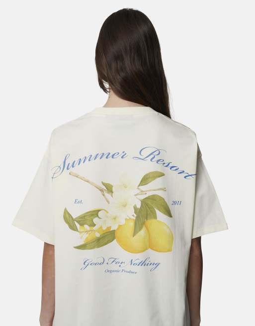 Good For Nothing – Oversize-T-Shirt in Weiß mit Grafik, 2 von 4