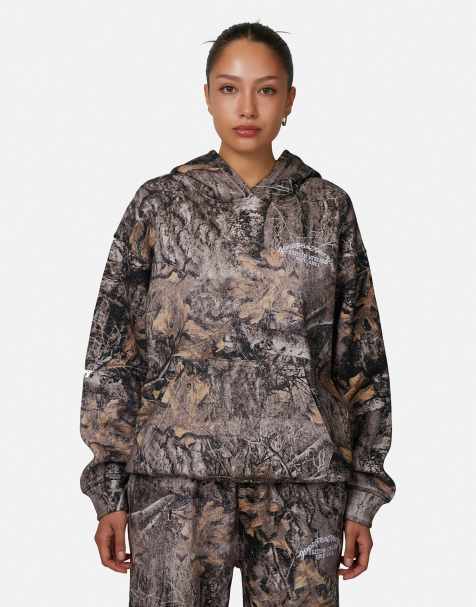 Good For Nothing Oversized camo pullover hoodie in brown - view 1