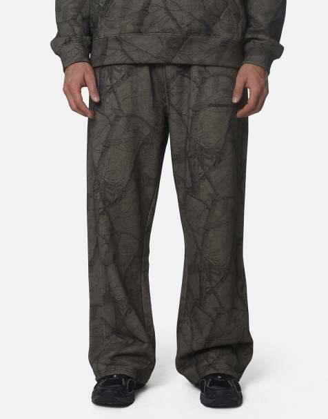 Good For Nothing Oversized cotton fleece camo joggers in grey - view 1
