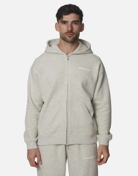 Good For Nothing Oversized cotton rich zip hoodie in grey - view 1