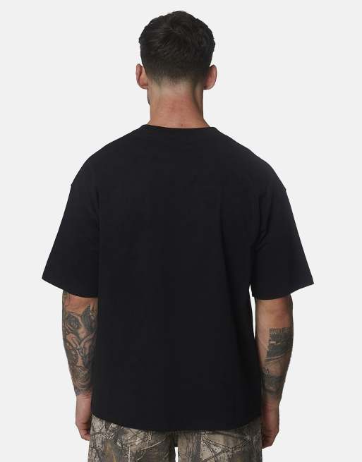 Good For Nothing Oversized cotton screenprinted t-shirt in black, 2 of 5
