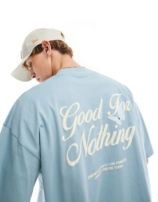 Good For Nothing oversized dream t-shirt in blue
