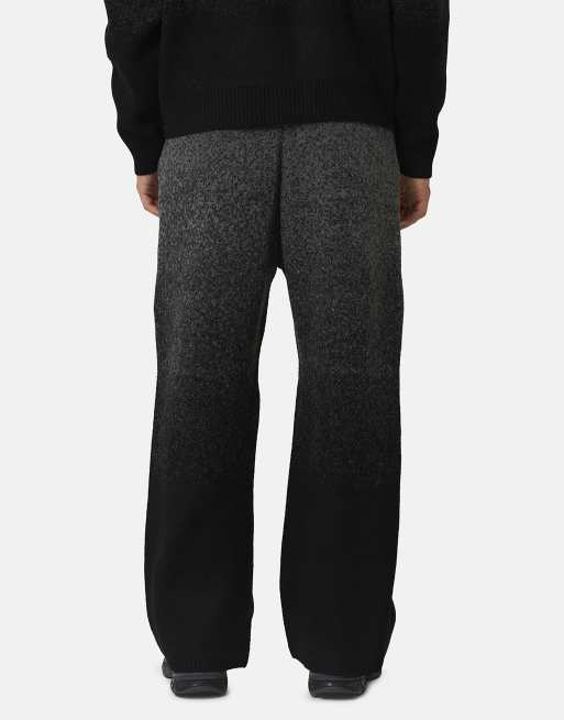 Good For Nothing Oversized gradient knitted intarsia joggers in black, 2 of 4