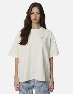 Good For Nothing Oversized graphic tee in white