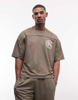 Good For Nothing Oversized Hockey Jersey In Brown