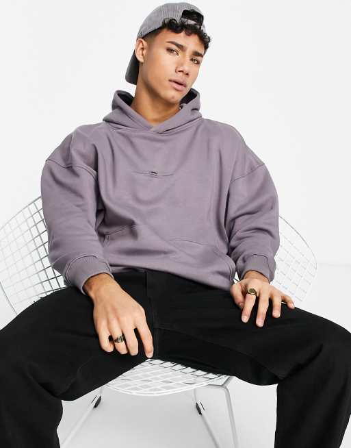 Good For Nothing - Oversized hoodie in leigrijs met logoprint op de borst