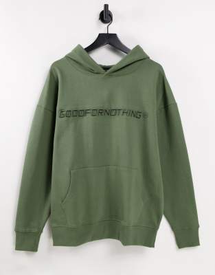 Good For Nothing oversized hoodie in sage green with logo print - part ...