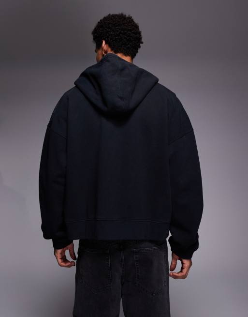 Good For Nothing - Oversized hoodie met rits en vlinderprint in zwart, 3 van 5