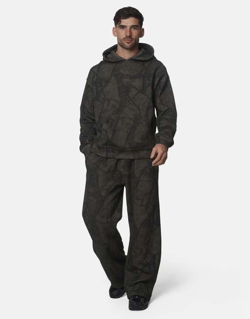 Good For Nothing oversized hoodie van bedrukt katoen met camouflageprint in bruin, 3 van 6