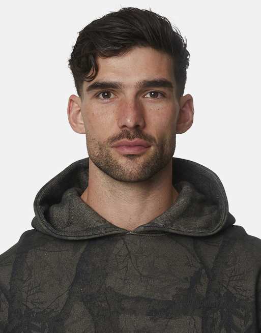 Good For Nothing oversized hoodie van bedrukt katoen met camouflageprint in bruin, 4 van 6