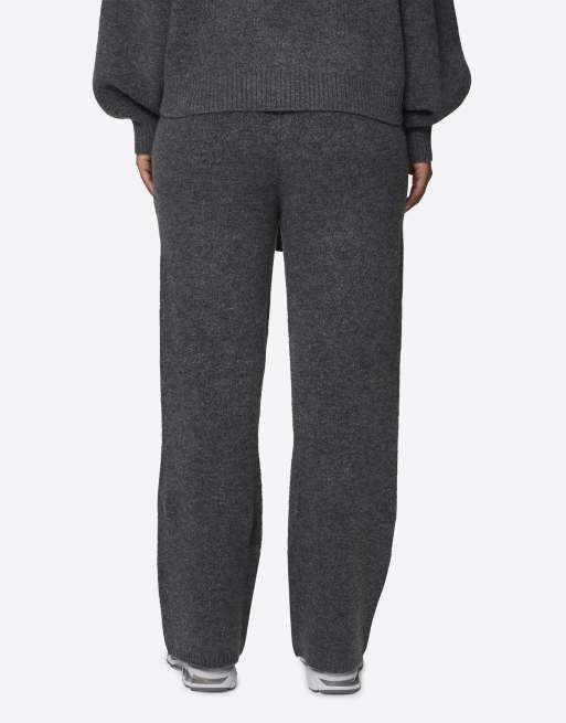 Good For Nothing Oversized knitted intarsia emblem joggers in grey | ASOS